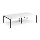 Adapt double back to back desks 2800mm x 1600mm - black frame, white top