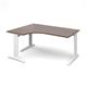 TR10 deluxe left hand ergonomic desk 1600mm - white frame, walnut top