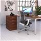 Desk high 3 drawer pedestal 600mm deep with 800mm flyover top - walnut