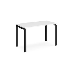 Adapt single desk 1200mm x 600mm - black frame, white top
