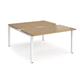 Adapt sliding top back to back desks 1400mm x 1600mm - white frame, oak top