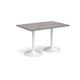 Genoa rectangular dining table with white trumpet base 1200mm x 800mm - grey oak