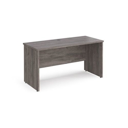 Maestro 25 straight desk 1400mm x 600mm - grey oak top with panel end leg