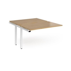 Adapt add on units back to back 1200mm x 1600mm - white frame, oak top