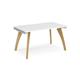 Fuze single desk 1400mm x 800mm with oak legs - white underframe, white top