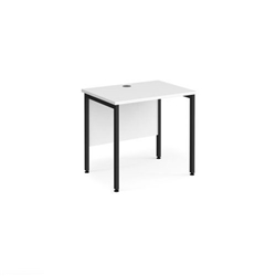 Maestro 25 straight desk 800mm x 600mm - black H-frame leg, white top