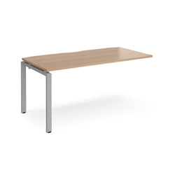 Adapt add on unit single 1600mm x 800mm - silver frame, beech top