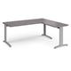 TR10 desk 1800mm x 800mm with 800mm return desk - silver frame, grey oak top