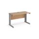 Vivo straight desk 1200mm x 600mm - silver frame, beech top