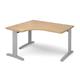 TR10 deluxe left hand ergonomic desk 1400mm - silver frame, oak top