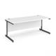 Contract 25 straight desk with graphite cantilever leg 1800mm x 800mm - white top