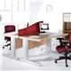 Vivo left hand wave desk 1600mm - silver frame, white top