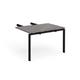 Adapt add on unit double return desk 800mm x 1200mm - black frame, grey oak top