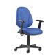 Bilbao fabric operators chair with lumbar support and adjustable arms - blue