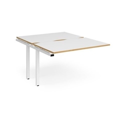 Adapt sliding top add on unit single 1200mm x 1600mm - white frame, white top with oak edging