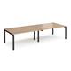 Adapt double back to back desks 2800mm x 1200mm - black frame, beech top