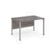Maestro 25 straight desk 1200mm x 800mm - silver bench leg frame, grey oak top