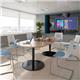 Eternal radial end boardroom table 2400mm x 1000mm - black base, beech top
