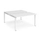 Adapt sliding top back to back desks 1400mm x 1600mm - white frame, white top