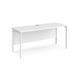 Maestro 25 straight desk 1600mm x 600mm - white H-frame leg, white top