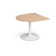 Trumpet base radial extension table 1000mm x 1000mm - white base, beech top