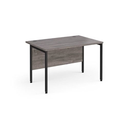 Maestro 25 straight desk 1200mm x 800mm - black H-frame leg, grey oak top