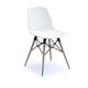 Strut multi-purpose chair with natural oak 4 leg frame and black steel detail - white