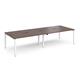 Adapt double back to back desks 2800mm x 1200mm - white frame, walnut top