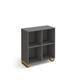 Cairo cube storage unit 950mm high with 4 open boxes and sleigh frame legs - grey