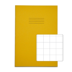 RHINO A4 Exercise Book 80 Page, Yellow, 20mm Squared