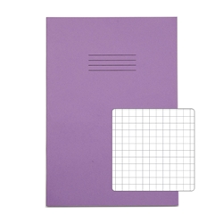RHINO A4 Exercise Book 80 Page, Purple, 7mm Squared