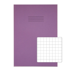 RHINO 13 x 9 A4+ Exercise Book 80 Page, Purple, 10mm Squared