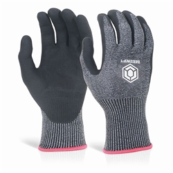 Beeswift Micro Foam Nitrile Cut Resistant Gloves Cut D Black KS5HCL