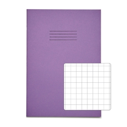RHINO A4 Exercise Book 80 Page, Purple, 10mm Squared