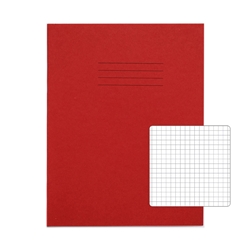 RHINO 9 x 7 Exercise Book 80 Page, Red, 5mm Squared