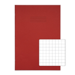 RHINO 13 x 9 A4+ Exercise Book 80 Page, Red, 10mm Squared
