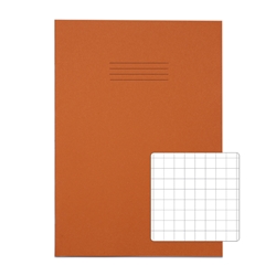 RHINO 13 x 9 A4+ Exercise Book 80 Page, Orange, 10mm Squared