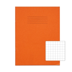 RHINO 9 x 7 Exercise Book 80 Page, Orange, 10mm Squared