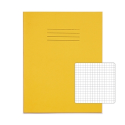 RHINO 9 x 7 Exercise Book 80 Page, Yellow, 5mm Squared
