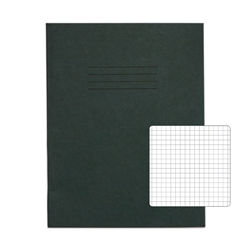 RHINO 9 x 7 Exercise Book 80 Page, Dark Green, 5mm Squared