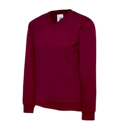 Uneek UC206 Childrens V Neck Sweatshirt Maroon 9/10
