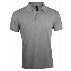 SOL'S Prime Poly/Cotton Piqué Polo Shirt - Grey Marl - Printed To The Front, Back and Arm Small