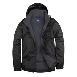 Uneek UC620 Premium Outdoor Jacket Black/Grey Small