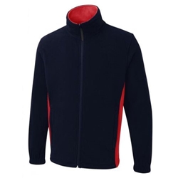 Uneek UC617 Two Tone Full Zip Fleece Jacket Navy/Red Xtra Small