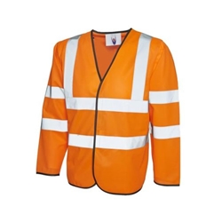 Uneek UC802 Long Sleeve Safety Waistcoat Orange XL