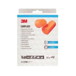 3M Disposable Earplugs 1100 Soft Foam Orange (Pack of 50) 1100-50