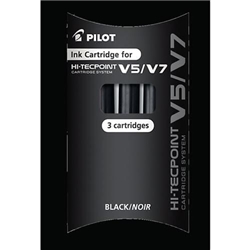 Pilot Hi-Tecpoint V5 & V7 Refills Black (Pack of 3)