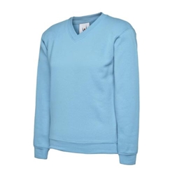 Uneek UC206 Childrens V Neck Sweatshirt Sky 7/8 Years
