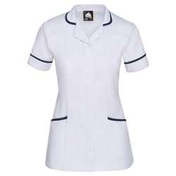 Orn 8600 Florence Classic Tunic White with Navy Trim UK 16