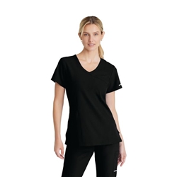 Skechers Female V Neck Scrub Top Black L SK102/BLAC/L
